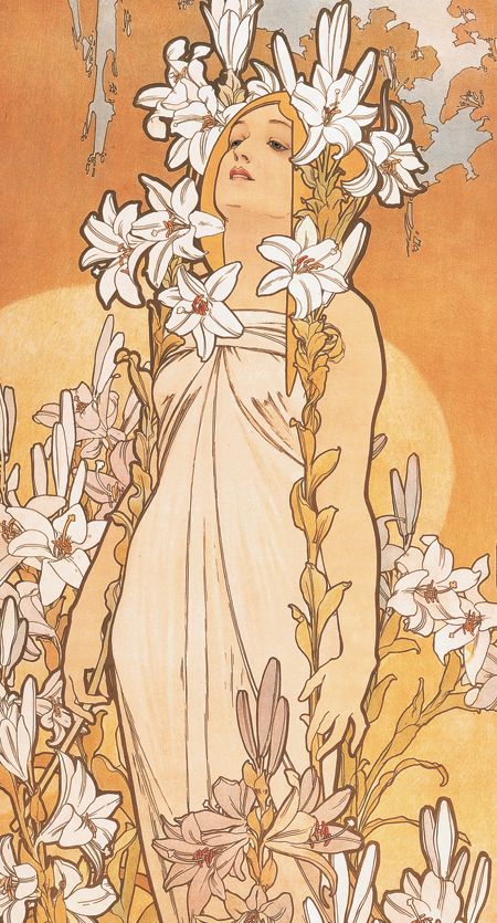 Alphonse Mucha: The Art Nouveau Artist | Art Calendars Fleurs Art Nouveau, Alfons Maria Mucha, Art Nouveau Mucha, Motifs Art Nouveau, Illustration Art Nouveau, Alphonse Mucha Art, Woman With Flowers, Mucha Art, Alfons Mucha