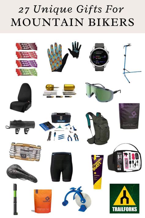 Find the best gifts for mountain bikers whether they are a seasoned shredder or new to the sport from simple tools to high-ticket ideas. Cycling Gifts For Men, Gifts For Mountain Bikers, Gifts For Cyclists Men, Gifts For Cyclists, Mountain Bike Gear, Ticket Ideas, Mountain Biker Gifts, Bike Tool Kit, Best Mtb