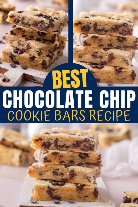 Cookie And Bar Recipes, Bar Cookies 9x13 Easy, Best Chocolate Chip Cookie Bars, Cookie Bars Recipes, Bar Cookies Recipes, Tollhouse Cookie Bars, Chocolate Chip Cookie Bar Recipe, Tollhouse Cookies, Chocolate Chip Bars