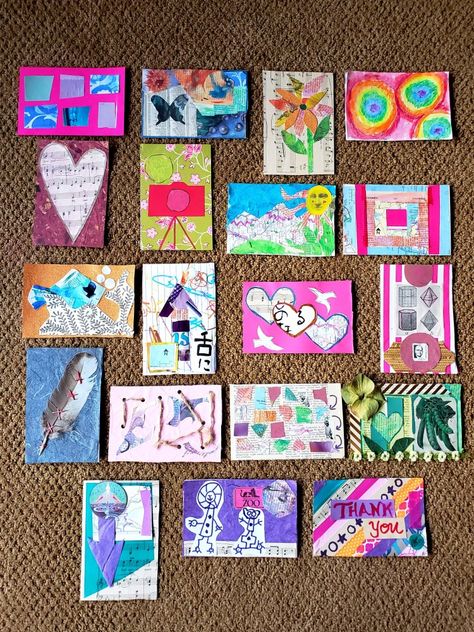 Index Card Art Projects, Things To Make Out Of Index Cards, Things To Make With Index Cards, Crafts With Index Cards, What To Do With Index Cards, Icad Index Cards, Index Card Art Ideas, Index Card Crafts, Index Card Ideas