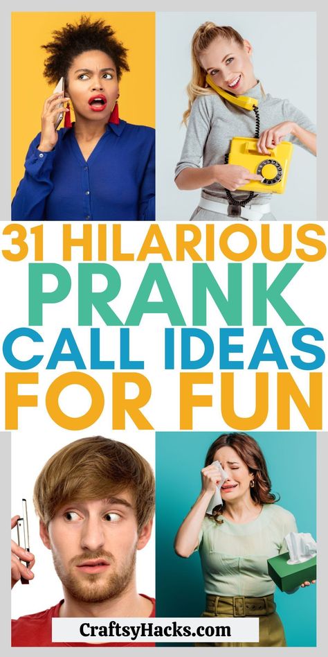 If you are looking for the best practical joke ideas to play at your next slumber party you will have so much fun with these prank call ideas. These hilarious ideas for prank calls will have you rolling on the floor. Prank Call Scripts, Good Prank Calls, Prank Call Ideas, Pranks Ideas, Practical Jokes Pranks, Work Pranks, Funny Prank Calls, Phone Pranks, Prank Ideas