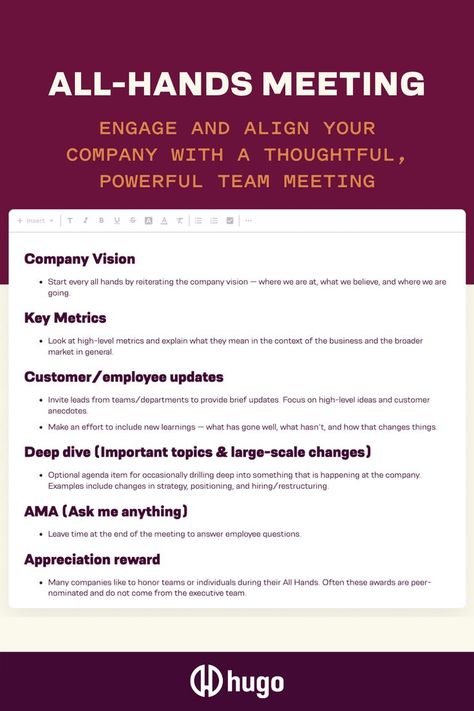 Meeting Ideas Business Fun, Meeting Topics Work, Company Meeting Ideas, Monthly Team Meeting, Staff Meeting Agenda Template, Work Meeting Ideas, 1 On 1 Meeting Template, One On One Meeting Employee Template, Team Meeting Activities