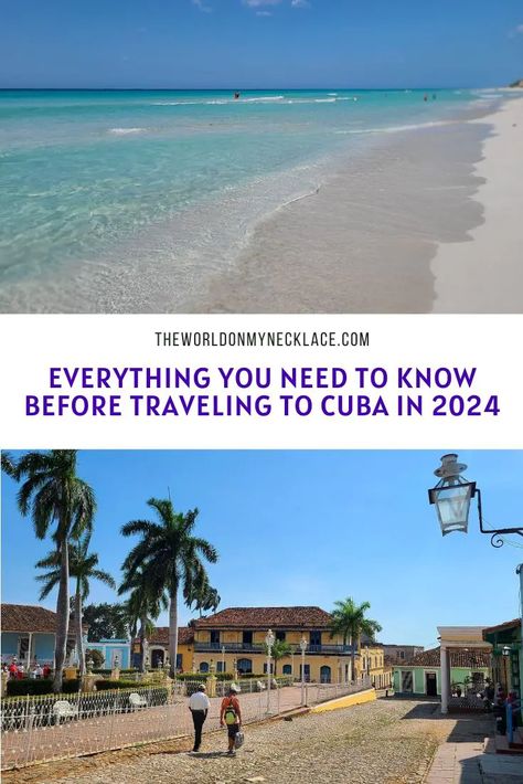 If you are dreaming of visiting Cuba but don't know if it's possible or if planning a trip there feels overwhelming, then this guide is for you. I spent 3 weeks in Cuba in March/April 2024 and I put together the most current information you need to know before traveling to Cuba with everything from food, visas, what to pack, how to get around and how to book your accommodation among other things. | The World on My Necklace Cuba Bucket List, Cuba Travel Guide, Things To Do In Cuba, Cuba Vacation, Dream Holidays, Travel Caribbean, Holiday Pics, Visit Cuba, Important Things To Know