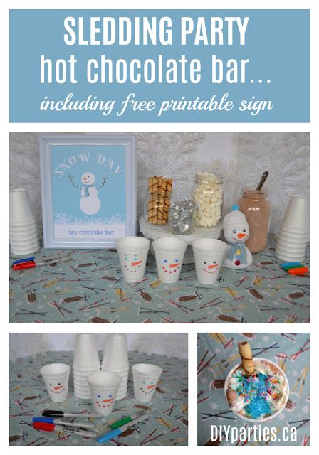 This is everything you need to host a simple and fun sledding party. I love the ideas for food, activities, and party favours. The FREE printable sign is adorable too! #DIYparties #SleddingParty #HotChocolateBar Snow Day Party, Snow Day Party Ideas, Snow Tubing Birthday Party Ideas, Winter Sledding Party, Sledding Party Ideas, Sledding Birthday Party Ideas, Snow Tubing Birthday Party, Winter Theme Birthday Party Kids Games, Ice Skating Birthday Party Games