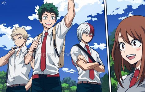 'My Hero Academia' Fan-Art Imagines its Perfect Timeskip Mha Stuff, Time Skip, Class 1 A, My Hero Academia Shouto, Big Three, Ochako Uraraka, Anime Base, My Hero Academia Memes, Buko No Hero Academia