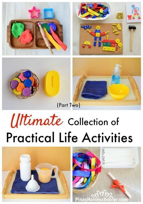 Ultimate collection of Practical Life activities.  Looking for some new ideas for your life skills centers?  You are sure to find a few here.  Read more at:  http://www.pinayhomeschooler.com/2015/07/ultimate-collection-of-practical-life.html Life Skills Centers, Preschool Life Skills, Montessori Activities Preschool, Life Activities, Practical Life Activities, Montessori Lessons, Teaching Life Skills, Montessori Practical Life, Montessori Toddler Activities