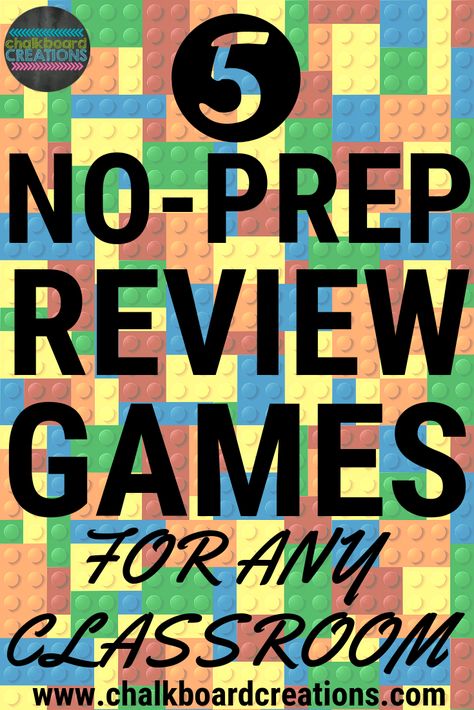 Check out these 5 No-Prep Reviews Games for any classroom or any subject! These engaging games do not take any planning, so they are great for the busy teacher and will help save time lesson planning! Click to see what no-prep review games you can add to your teacher toolbox! Review Games High School, Test Review Games, Revision Games, Games In The Classroom, Math Review Game, Geek House, Teaching Game, Class Games, Vocabulary Games