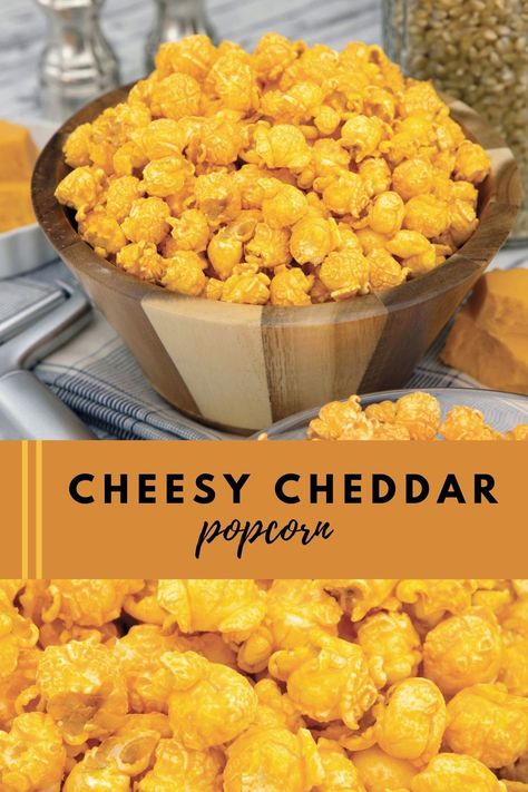 Popcorn Recipes Cheese, Chicago Style Popcorn, Christmas Bars, Flavored Popcorn Recipes, Cheddar Corn, Spicy Popcorn, Popcorn Recipes Easy, Popcorn Flavors, Savory Popcorn