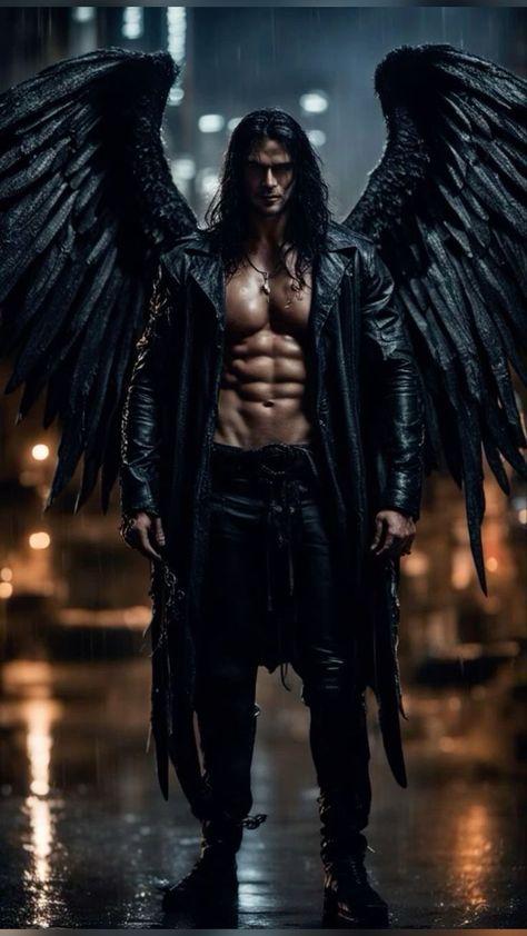 Angel Warrior Male, Male Fallen Angel, Winged Man, Male Angels, Male Angel, Angel Man, Character Inspiration Male, Angel Warrior, Ange Demon