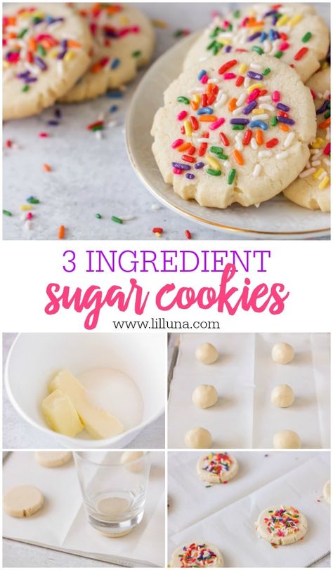 4 Ingredient Sugar Cookies, Three Ingredient Sugar Cookies, Easy Sugar Cookie Recipe 3 Ingredients, What To Bake When Bored Simple, 3 Ingredient Sugar Cookie Recipe, Easy Cookie Recipes 4 Ingredients, 3 Ingredient Sugar Cookies, Bored Baking, Sugar Cookie Frosting Recipe