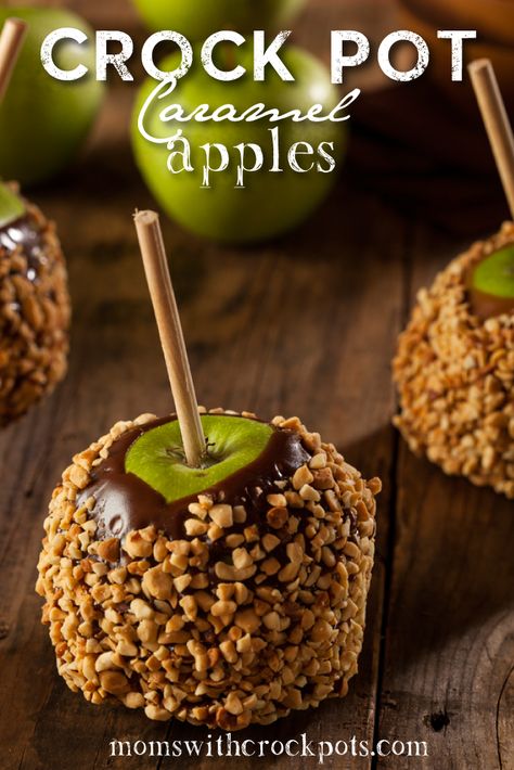 I love making and eating Caramel apples for a fun fall treat, but I hate heating the caramel on the  ... Essen, Fun Fall Treats, Covered Apples, Gourmet Caramel Apples, Caramel Apples Recipe, Fall Apple Recipes, Gourmet Apples, Slow Cooker Recipes Dessert, Apple Recipe