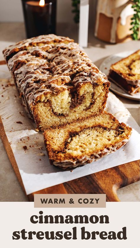 Cinnamon Coffee Bread, Fall Loaves Recipes, Coffee Cake Recipes Loaf Pan, Streusel Bread Recipes, Simple Dessert Bread Recipe, Cinnamon Sugar Bread Recipe, Coffee Cake Bread Loaf, Fall Loafs, Cinnamon Streusel Bread