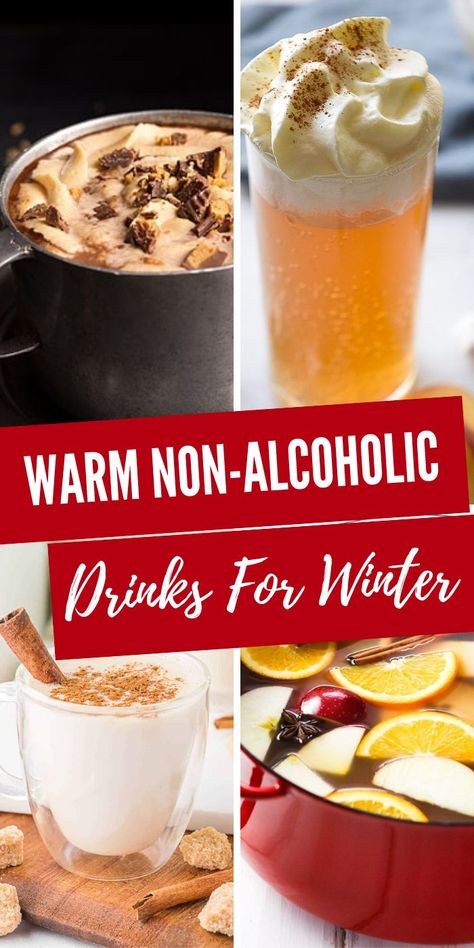 Warm Drinks For Winter, Winter Drink Ideas, Orange Cider Recipe, Warm Christmas Drinks, Winter Mocktail, Drinks For Winter, Non Alcoholic Mulled Wine, Winter Drinks Alcoholic, Italian Hot Chocolate Recipe