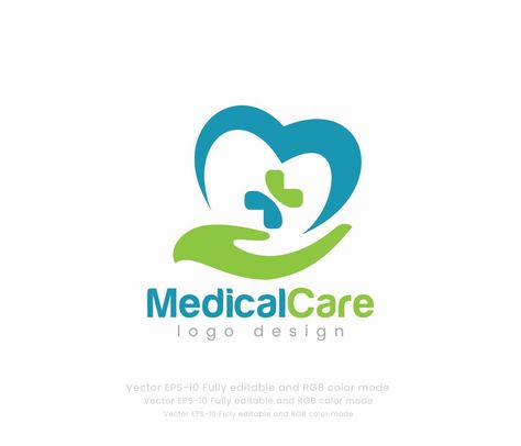 Creative Medical logo and Healthcare Concept Logo Social Welfare Logo, Logo Healthcare, Health Care Logo Design, Medical Logos, Health Care Logo, Medical Brand, Hospital Website, Medicine Logo, Care Symbol