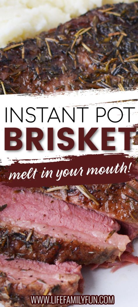 Do you love the incredible flavors of a beef brisket but don't want to mess with hours and hours of grilling or smoking? A tender, delicious slice of meat that slides right off your fork? Check out this most amazing Instant Pot Beef Brisket recipe for a faster alternative to a barbeque favorite. #InstantPotBeefBrisket #BeefBrisket #InstantPotRecipes Instant Pot Beef Brisket, Thanksgiving Turkeys, Beef Brisket Recipes, Instant Pot Pasta Recipe, Smoked Beef Brisket, Potted Beef, Brisket Recipes, Best Instant Pot Recipe, Instant Recipes