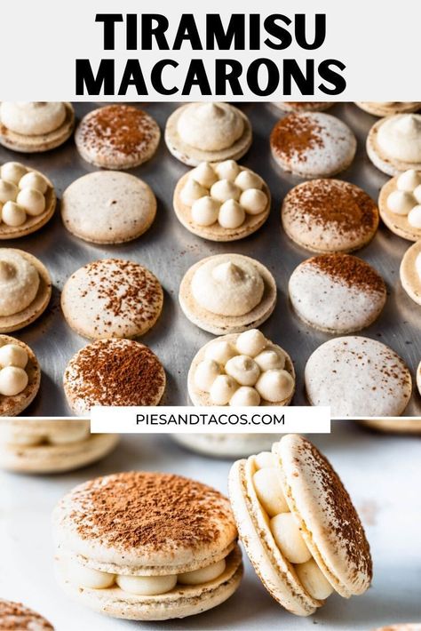 Tiramisu Macarons Recipe, Smore Macarons, Best Easy Birthday Desserts, Cannoli Macaron, Churro Macarons, Black Macaroons, London Fog Macarons, French Macaroons Recipe Flavors, Best French Macaron Recipe