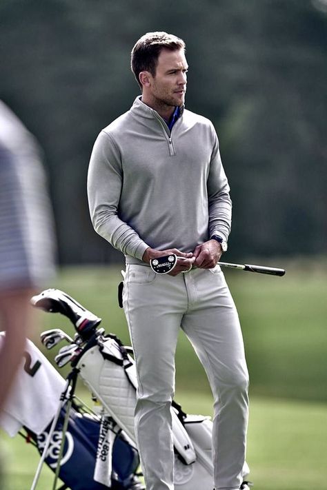 Golf Style Men, Golf Tournament Outfit, Golf Fashion Men, Mens Golf Fashion, Polo Shirt Long Sleeve, Sport Activities, Male Teacher, Golf Clothes, Preppy Men