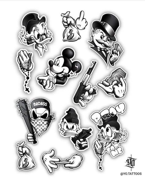 Pin on cartoon Acab Tattoo, Mickey Mouse Tattoo, Chicano Tattoos Sleeve, Tattoo Lettering Design, Cool Tattoo Drawings, Gangsta Tattoos, Mouse Tattoos, Money Tattoo, Chicano Style Tattoo