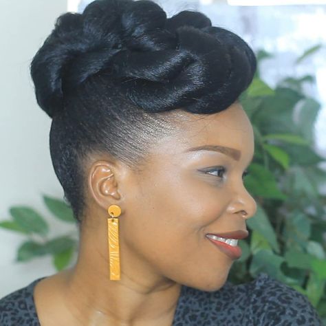 Elegant Braid Updo For Black Women, Natural Hair Updo With Extensions, Gel Hair Styles With Extensions, Afro Extension Hairstyles, Afro Updo Hairstyles, Bridal Hair Updo Black Women, African Bridal Hairstyles, Updo Natural Black Hairstyles, Fro Hairstyles