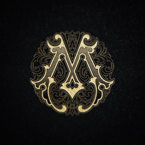 M monogram - _akarmati - #monogram #black #gold #vintage Lm Monogram, Mc Monogram Logo, Mw Monogram, Letter M Monogram, Victorian Monogram Letters, Monogram Tattoo, Typography Drawing, Clever Logo Design, M Monogram