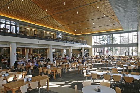 The 15 Best Colleges for Dining Hall Food Yonsei University Cafeteria, Student Dining Hall, Fancy Cafeteria School, School Dining Hall Aesthetic, Dining Hall University, College Dining Hall Aesthetic, University Cafeteria Aesthetic, Canteen School Aesthetic, College Cafeteria Aesthetic