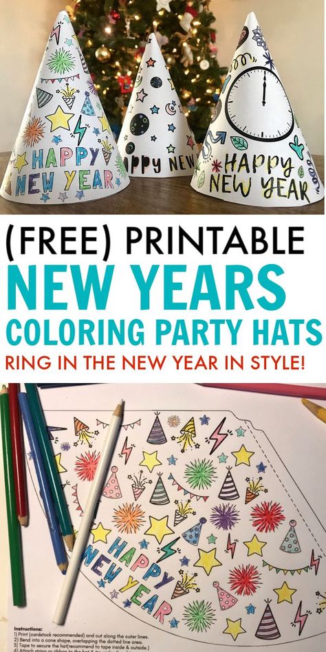 New Years Eve Countdown Ideas, New Years With Kids, New Year's Eve Crafts, Kids New Years Eve, New Year's Eve Activities, January Crafts, New Year's Party, New Year Art, New Years Activities