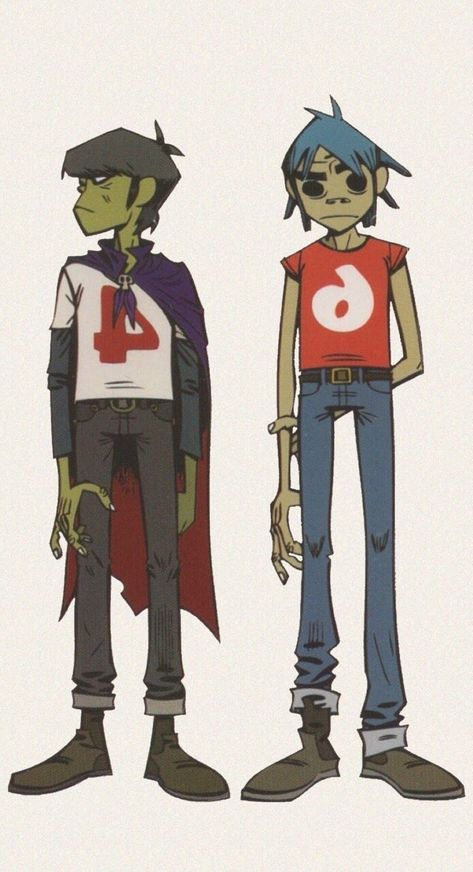 gorillaz, 2D and murdoc Gorillaz Art Style, Gorillaz 2d, 2d And Murdoc, Murdoc Gorillaz, Jamie Hewlett Art, 2-d Gorillaz, Russel Hobbs, Monkeys Band, Jamie Hewlett