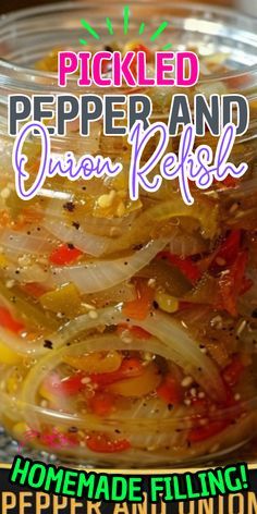 Pickled Pepper and Onion Relish Pickled Peppers And Onions Relish, Pickled Pepper Onion Relish, Canning Recipes Peppers, Pickled Peppers And Onion Relish, Onion And Pepper Relish, Canned Peppers And Onions, Pickling Peppers Canning, Canned Bell Pepper Recipes, Canning Bell Peppers And Onions