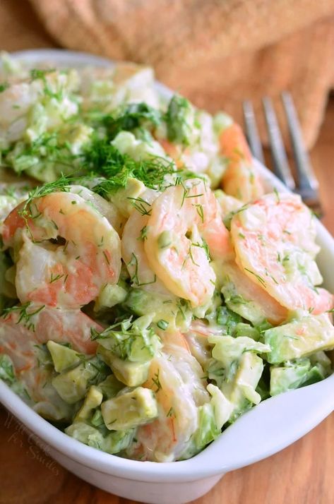 Cold Shrimp, Shrimp And Avocado, Will Cook For Smiles, Sea Food Salad Recipes, Shrimp Avocado Salad, Shrimp Salad Recipes, Shrimp Avocado, Cold Salad, Fresh Avocado