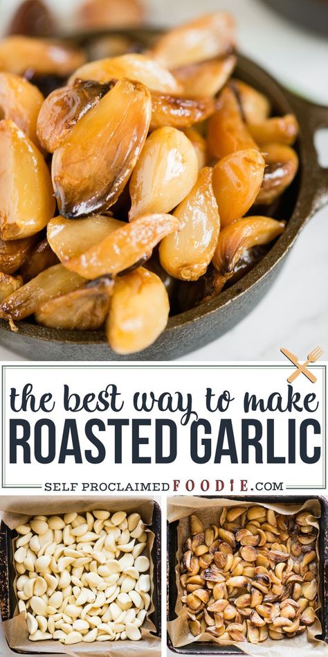 How To Roast Garlic In Microwave, Roasted Head Of Garlic, How To Roast A Head Of Garlic, Peeled Garlic Recipes, Roasting Garlic Bulbs, Cooking With Garlic, How To Bake Whole Garlic, Roasted Garlic On The Grill, Recipes With Garlic Cloves