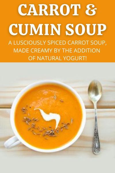 A lusciously spiced carrot soup, made creamy by the addition of natural yogurt! Get this amazing carrot and cumin soup recipe. #soup #carrotsoup #carrotandcuminsoup #souprecipes #carrot #cumin #cuminrecipes #carrotrecipes #spicysoup #spicysouprecipes #healthysoup #spicyworld Spicy Soup Recipes, Cumin Recipes, Spicy Carrots, Carrot Soup Recipes, Recipe Soup, Spicy Appetizers, Spicy Soup, Fresh Spices, Spicy Dishes