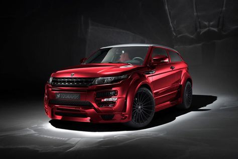 Back in March we took in what we thought was the finished product of Hamann Motorsports' labor of love, the Range Rover Evoque. Apparently that wasn't the case, as the German tuner's big and bold widebody Evoque now features some new colors and wheels to further distinguish the mod-job. The aerodynamically-optimized widebody kit features a two-part front spoiler, supplemented by flared fenders joined by side sill extensions that widen the body by 70 milimeters at the front axle and 80 mm at the Range Rover Evoque Coupe, Red Range Rover, Soichiro Honda, Range Rovers, Geneva Motor Show, Suv Cars, Range Rover Evoque, Koenigsegg, Range Rover Sport