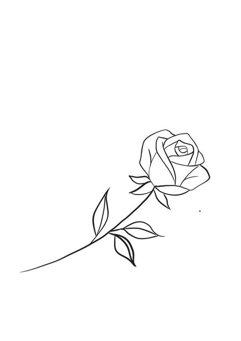 Blitz Tattoo, Minimalistic Tattoo Ideas, Rose Drawing Simple, Rose Tattoo Stencil, Teacup Tattoo, Simple Rose Tattoo, Minimalistic Tattoo, Waist Tattoos, Rose Stencil