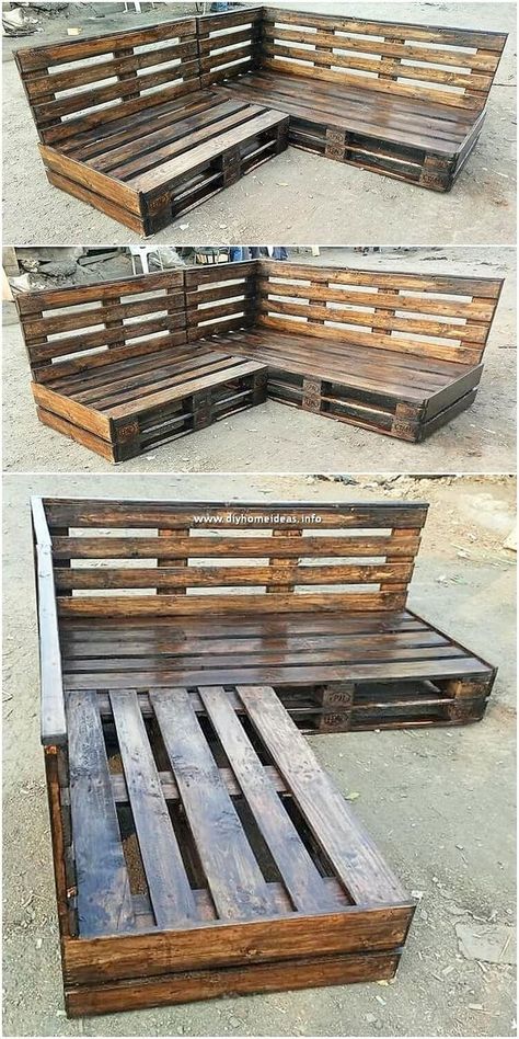 Palette Sofa, Pallet Patio Furniture Diy, Pallet Garden Furniture, Rustic Furniture Diy, Pallet Patio Furniture, Hout Diy, Pallet Patio, Room Furniture Design, Hemma Diy