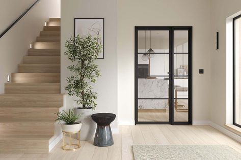 Manhattan Primed Black Universal Frame Kit Internal Cottage Doors, Victorian Internal Doors, External Bifold Doors, Aluminium French Doors, Fire Doors Internal, Internal Oak Doors, White Internal Doors, Internal French Doors, Internal Glass Doors