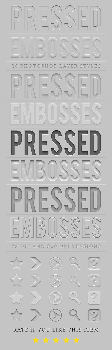 Pressed and Embossed Photoshop styles.20 PRESSED AND EMBOSSED STYLES. USE ANY FONT OR SHAPE. 2 VERSIONS OF STYLES in 2 ASL FILES,FOR 72 DPI AND 300 DPI PROJECTS.SINGLE CLICK EFFECT. You may like Numbers Tattoo, Fonts Style, Posters Illustration, 10 Tattoo, Inkscape Tutorials, Tattoo Posters, Book Graphic, Graphisches Design, Photoshop Styles