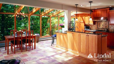 SunRoom addition off of kitchen | Lindal Cedar Homes | Flickr Sunroom Kitchen Extension, Kitchen Sunroom Combo, Room Additions Off Kitchen, Sunroom Off Kitchen, Lindal Cedar Homes, Sunroom Kitchen, Sunroom Dining, Sunroom Addition, Sunroom Designs