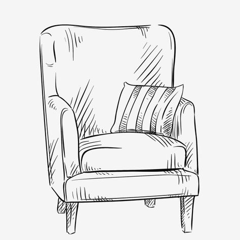 Aesthetic Line Drawing, Hand Drafting, Sketch Furniture, Sofa Aesthetic, Graffiti Furniture, Sofa Drawing, Black And White Furniture, Black And White Graffiti, Drawing Furniture