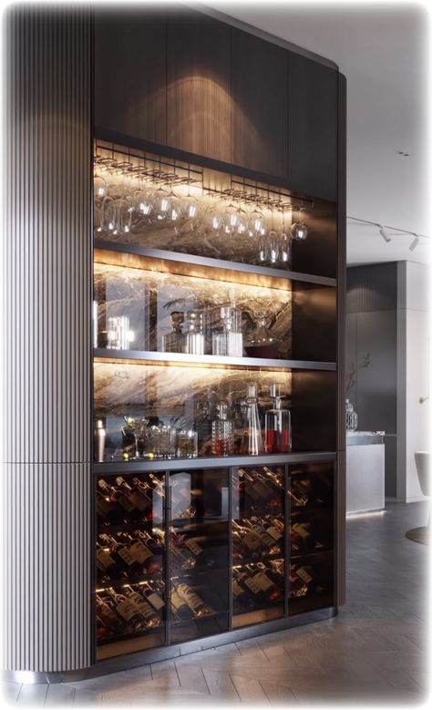 Modern Home Bar Designs, Wine Closet, Home Bar Cabinet, Home Bar Rooms, Modern Home Bar, Bar In Casa, Home Wine Cellars, Home Bar Design, Bar Interior Design