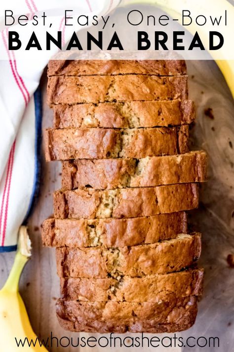 One Bowl Banana Bread, Best Banana Bread Recipe, Banana Bread Recipe Moist, Easy Banana Bread Recipe, Best Banana Bread, Banana Nut Bread, Nut Bread, Banana Bread Recipe, Easy Bread Recipes