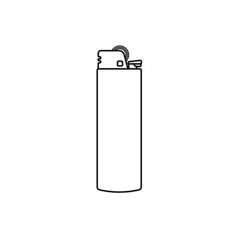 Lighter Outline Icon Illustration on White Background Bic Lighter Drawing, Drawing Of A Lighter, Lighter Clipart, Lighter Drawing Simple, Lighter Outline, Lighter Drawing, Bic Lighter, Light Images, Graffiti Drawing