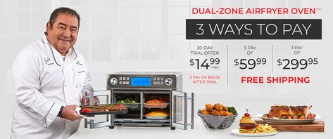 Emeril Lagasse® Dual-Zone AirFryer™ | As Seen on TV Emeril Air Fryer, Emeril Recipes, Digital Recipe Book, New Oven, Cooking Kit, Air Fried Food, Emeril Lagasse, Frozen Shrimp, Indoor Grill