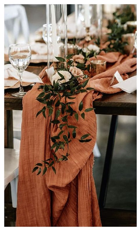 Party Cake Table, Cheesecloth Table Runner, Fall Wedding Tables, Wedding Runner, Rustic Wedding Table Decor, Thanksgiving Table Runner, Rustic Table Runners, Boho Table Runner, Earthy Wedding