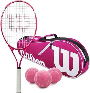 Wilson Racquet Tennis Equipment Aesthetic, Cute Tennis Racket, Pink Tennis Balls, Pink Tennis Racket, Tennis Racquet Bag, Racquet Bag, Tennis Aesthetic, Pink Tennis, Tennis Set