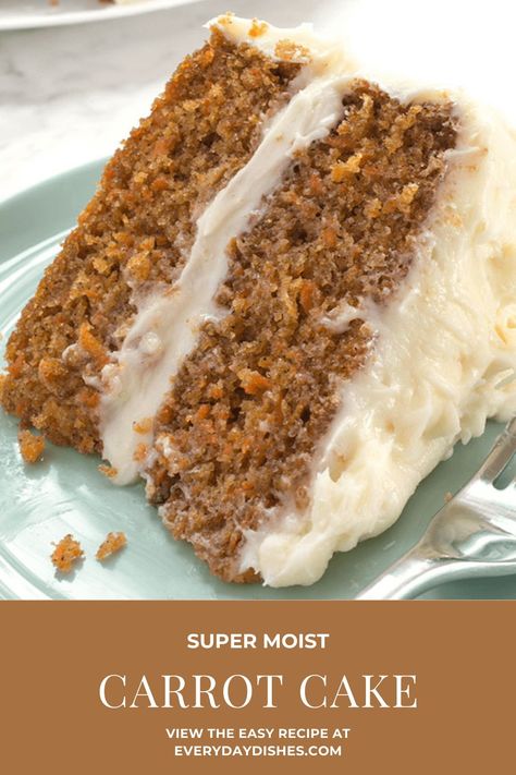 This easy moist Carrot Cake recipe might just convince you to throw out your grandma's old recipe. Stackable Carrot Cake Recipe, Very Moist Carrot Cake Recipe, Round Carrot Cake, 6 In Carrot Cake Recipe, Best Homemade Carrot Cake, How To Make A Carrot Cake, Must Try Baking Recipes, Carrot Cake Recipe No Nuts Or Raisins, Best Ever Cake Recipes