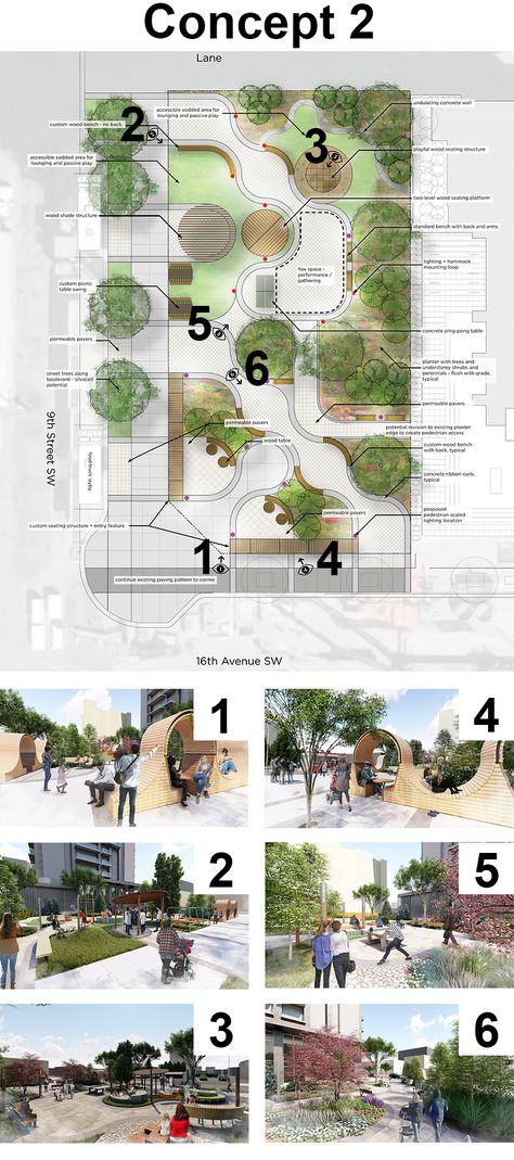 New park space in the Beltline | Engage Park And Playground Design, Park Plans Architecture, Public Space Urban Design, Public Plaza Design Architecture, Village Park Design, Circular Landscape Design Architecture, Parks Design Landscape, Concept For Landscape Design, Urban Design Ideas Public Spaces