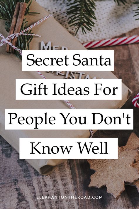 Secret Santa Gift Ideas For People You Don't Know Well. Christmas Gift Guide. Secret Santa Gift guide. Christmas Gift Exchange Ideas. Secret Santa For Coworkers. Gift Ideas Under 30. Elephant on the Road. Pink Secret Santa Gifts, Aesthetic Secret Santa Gifts, Secret Santa Gift Box Ideas, What To Get Someone For Secret Santa, Christmas Gifts Secret Santa, Secret Santa Box Ideas, Kris Kringle Gift Ideas Secret Santa, Secret Angel Gift Ideas, Secret Santa Gift Ideas For Teacher Coworkers