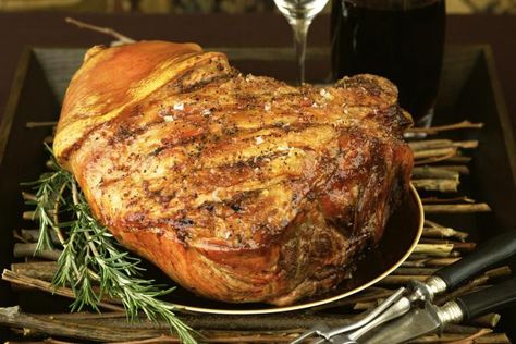 This smoked shoulder, or picnic ham, is cooked with vegetables then glazed and baked in the oven. It's an easy pork shoulder to prepare and bake with a simple brown sugar and marmalade glaze. Pork Shoulder Picnic Roast, Pork Shoulder Picnic, Picnic Ham, Slow Cooker Pork Shoulder, Pork Picnic, Picnic Roast, Smoked Pork Shoulder, Slow Cooker Recipes Pork, Pork Roast Recipes