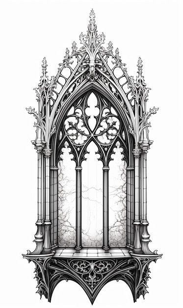 Stained Glass Window Tattoo, Gothic Windows Tattoo, Cathedral Tattoo, Gothic Architecture Drawing, Goth Architecture, Nature Tattoo Ideas, Gothic Drawings, Gothic Window, Catrina Tattoo