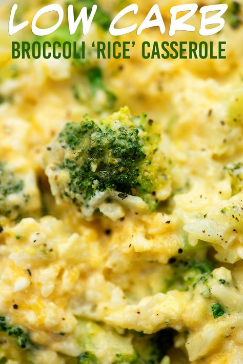 Low Carb Veggie, Low Carb Broccoli, Cauliflower Rice Casserole, Broccoli And Rice, Broccoli Rice Casserole, Keto Side, Frozen Cauliflower Rice, Cauliflower Rice Recipes, Low Carb Meal